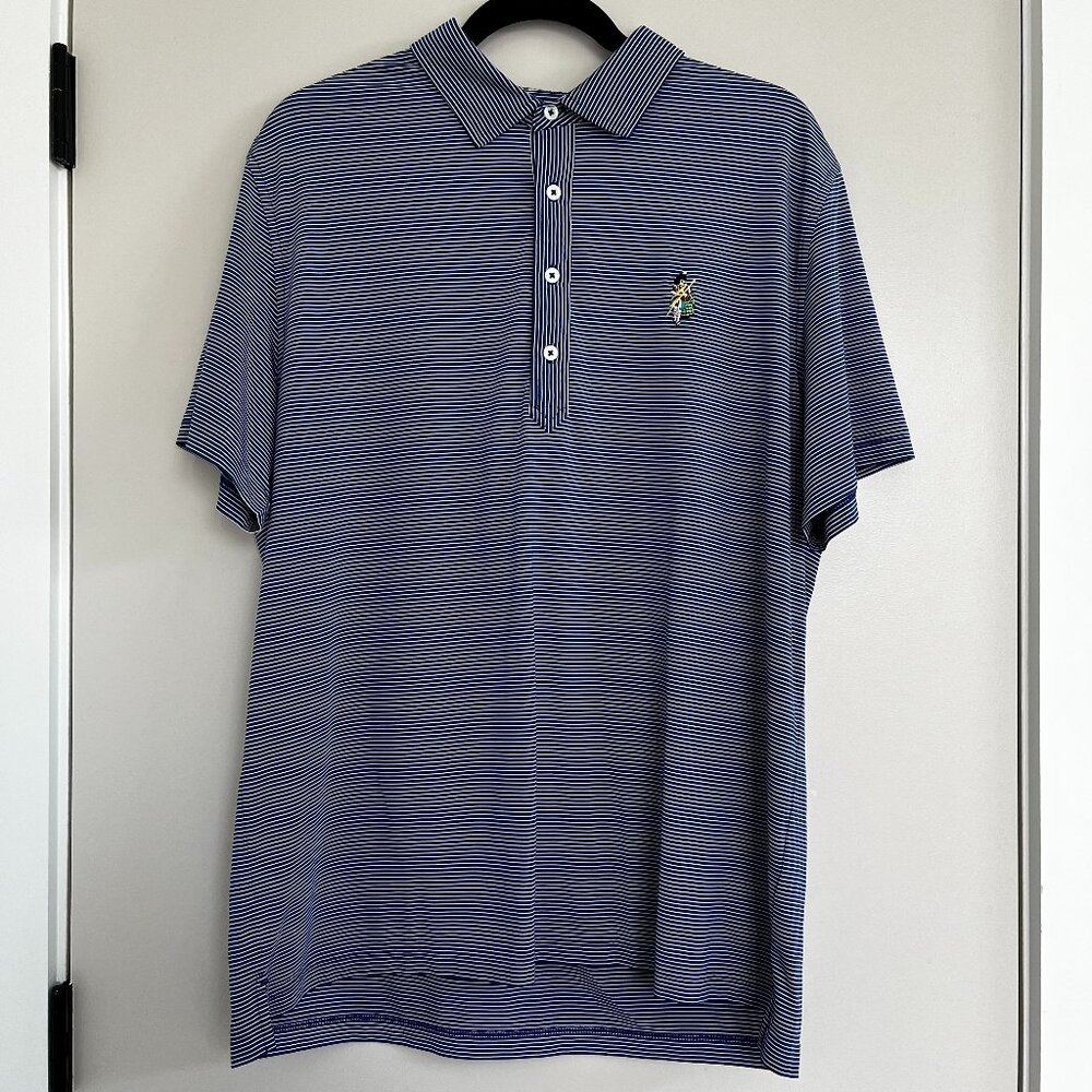 Blue and White Striped Donald Ross Sport Polo